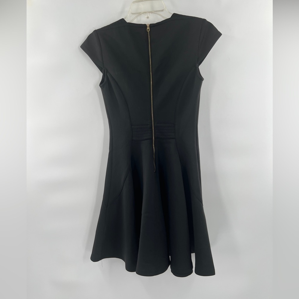 Ted Baker black cap sleeve dress fit flare size 1 - Picture 4 of 7